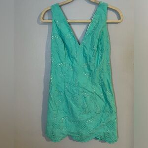 Lilly Pulitzer Aqua Eyelet Dress